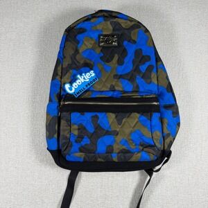 Cookies SF Smell Proof Quilted Camo Backpack Blue Olive Green Gold Hardware Bag